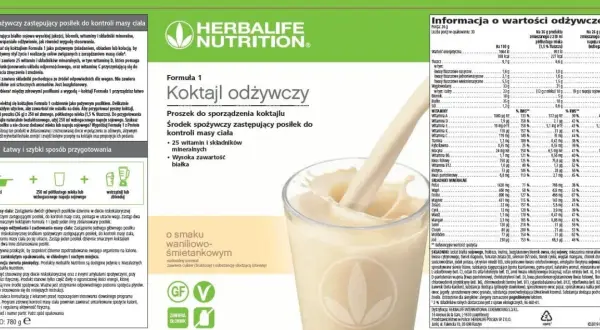 Koktajl Herbalife Formuła 1: Skład, efekty, cena. Czy warto?